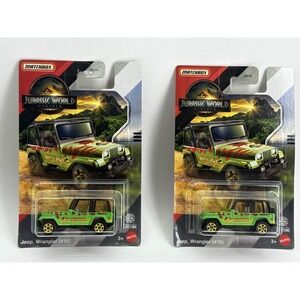 Matchbox Jurassic Park Jeep Wrangler #18 JGL59 Rebirth Diecast Lot of 2 New